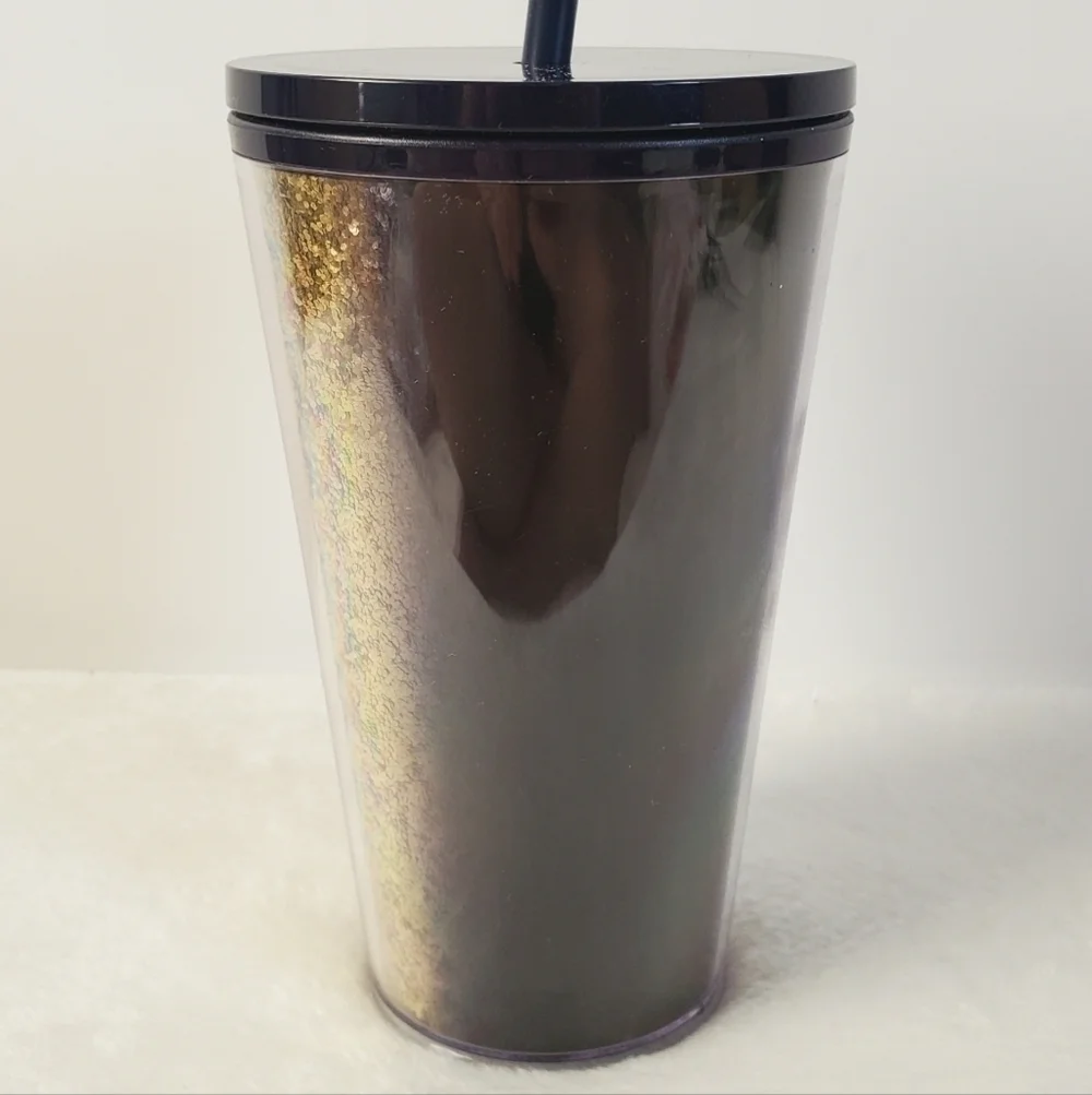 Starbucks 2020 Holiday New Home Gold Black Navy Ombre Glitter Tumbler 16 Oz